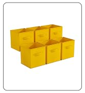 Sorbus Foldable Storage Cubes - 6 Fabric Baskets for Organizing Pantry, Shelf, Toy Box, Cubby, Cl...