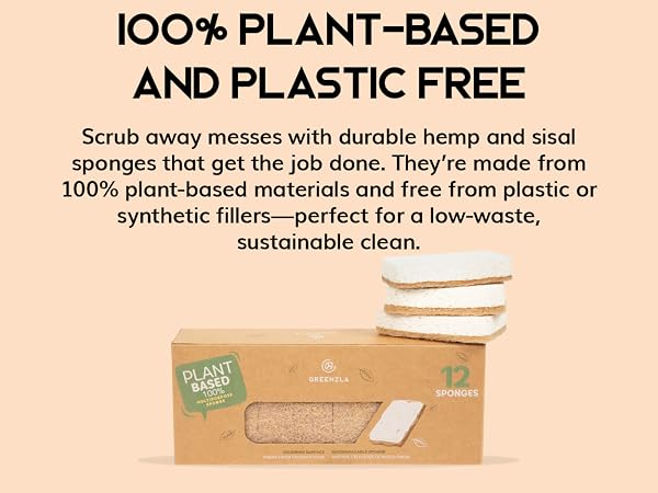 Greenzla Natural Sponges, dish sponges, hemp scrubber, scouring pad, house essentials for new home