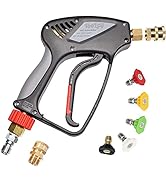 TOOLCY Pressure Washer Short Gun, Commercial 5000 PSI / 10.5 GPM with Nozzle Tips, 3/8" Swivel US...