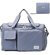 Travel Bag, Large Capacity Folding Travel Bag, Sports Gym Bag with Wet Pocket & Shoes Compartment...