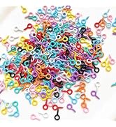 Jizlan 200 Pcs Colorful Small Screw Eye Pins, Jewelry Hooks, Eye Screw Clasps, Self Tapping Screw...