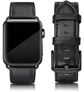 EDIMENS Leather Bands Compatible with Apple Watch 45mm 42mm 44mm Band Men Women, Vintage Genuine ...