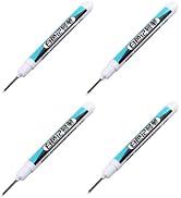 Sluswallow 4 Pcs Oil-Based White Markers, Long Nose, Quick-Drying, Permanent for Metal, Glass, Pl...