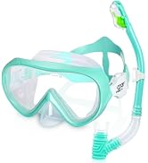 Kids Snorkel Set, Child Diving Mask Anti-Fog Swim Goggles and Dry Snorkel Children Snorkeling Gea...