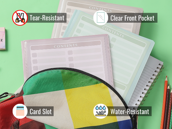 Mr. Pen- Plastic Folders with Clear Front Pocket
