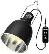 REPTIZOO Reptile Light Fixture with Timer, 5.5 Inch Deep Dome Lamp Fixture with Light Bulb Timer ...