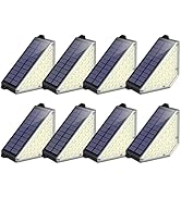 TECKNET Solar Step Lights for Outside, 2 Modes Brightness Adjustable, 24 LEDs Solar Stair Lights ...
