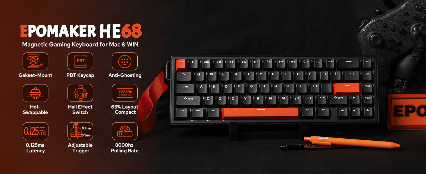 HE68 Wired Magnetic Gaming Keyboard