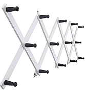 SKOLOO Accordion Wall Hanger, Modern Expandable Coat Rack Wall Mounted, Solid Wooden Wall Hat Rac...