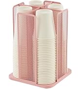 Annova Plastic Cup Organizer - 360 Rotating Coffee Cup Dispenser with 4 Compartments, Multifuncti...