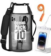 TILYMOL Dry Bag Waterproof, Roll Top Small Waterproof Backpack 10L, Floating Lightweight Bag with...