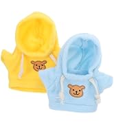 Abaodam 2pcs Small Plush Bear Costume Stuffed Animal Outfit Doll Hooded Sweater Clothes Tee Hoodi...
