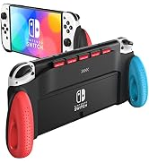 JUSPRO Grip Case Compatible with Nintendo Switch OLED, Unique Switch Accessories Designed Comfort...