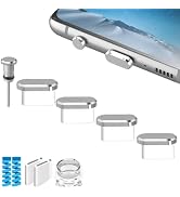 VIWIEU USB C Anti Dust Plugs Type C Charging Port Cover Protector Caps 4 PCS with 2 Spiral Cord S...