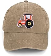 Farm Tractor Baseball Caps for Boys Girls Vintage Washed Hat Adjustable Funny Dad Hat for Toddler...