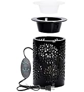 ASAWASA Ceramic Wax Melt Warmer with Timer and Silicone Dish,Candle Wax Warmer for Scented Wax & ...