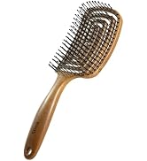 Curved Vented Hair Brush for Quick Blow Drying for Women, Men | for dry & wet hair | flexible pad...