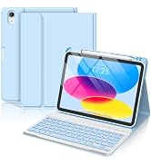 CC Store for iPad A16 11th 10th Generation Case with Keyboard - Detachable Folio Keyboard Cover w...