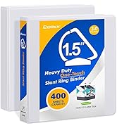 Comix Heavy Duty 3 View Ring Binder, 1.5" One Touch Slant Rings Fit US 8.5" x 11" Paper, 2 Packs ...