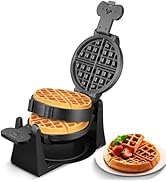 Waffle Maker, 1400W Double Belgian Waffle Iron 180° Flip, 8 Slices in 3 Mins, Rotating & Nonstick...