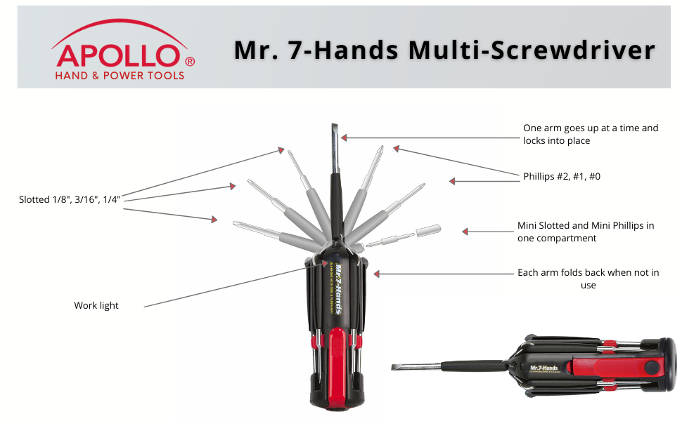 multi screwdriver, all in one screwdriver, mr 7 hands screwdriver