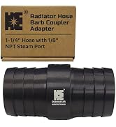 Cosmostar 1-1/4" Radiator Hose Barb Coupler Adapter with 1/8" NPT Steam Port for LS Swap – Alumin...