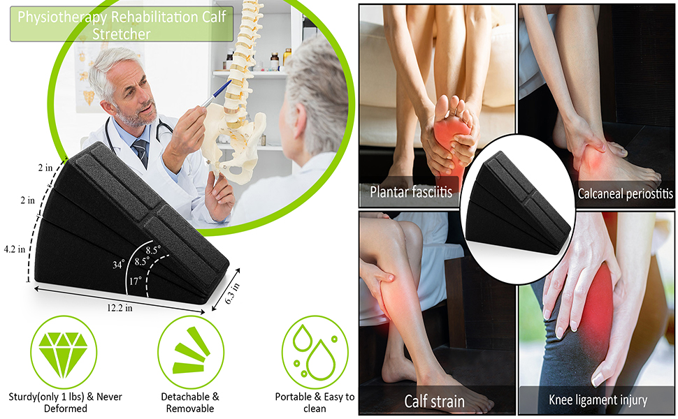 Squat Wedge Slant Board for Physical Therapy Home Exercise, Squats and Calf Stretch