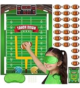 PLULON Football Game for Kids Pin The Football on The Goalpost Poster with Football Stickers Foot...