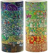 Berkin Arts 12 Rolls Art Floral Designs Washi Tape Set - 15 mm Wide Decorative Adhesive Masking T...