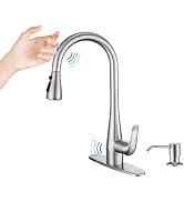 HGHGK Touch on Kitchen Faucet with Soap Dispenser and Pull Down Sprayer - Single Handle Kitchen S...