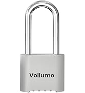 Vollumo Heavy Duty 4-Digit Combination Padlock – Large Outdoor Security Weatherproof Padlock, Sui...