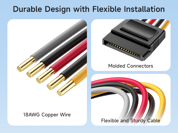 15 Pin SATA Power Extension Cable