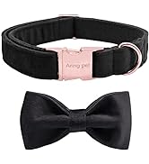 ARING PET Bowtie Dog Collar,Velvet Dog Collars with Removable Bowtie, Adjustable Bowtie Collar fo...