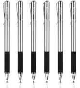 Mixoo Stylus Pens for Touch Screens 6 Pack - Disc & Fiber Tip 2 in 1 High Sensitivity Universal S...