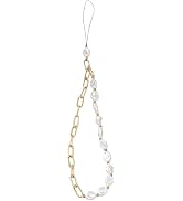 Wentoenapp Mobile Phone Lanyard Metal Chain Pearl Beaded Charms Lanyard Strap Chain, Wrist Strap ...