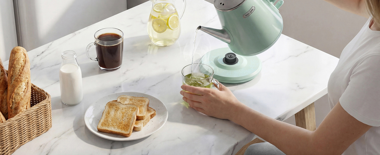 Hazel Quinn 1L Electric Kettle - Mint Green