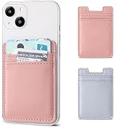 Phone Card Holder Stick on,2Pack Phone Wallet for Back of Phone Case, Leather Credit Card Holder ...