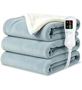 Electric Blanket Throw Size 50"x60",Heating Blanket, Soft Flannel Heated Blanket, 9 Heating Level...