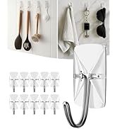 ispneay Small Adhesive Wire Toggle Hooks: 40 Pack Clear Damage Free Hanging with Strips - No Tool...