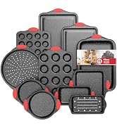 Slow Slog 11-Piece Nonstick Stackable Baking Pans Set, Toxin-Free Bakeware Sets, Baking Pan Set w...