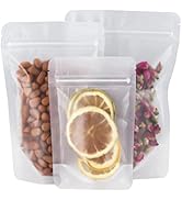 100 Pcs Resealable Bags,4.3" x 6.7"Matte Stand Up Food Bags,Zip Lock Food Storage Bags for Packag...