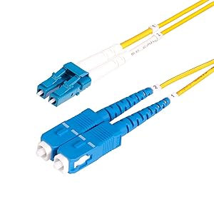 LC to SC(UPC) OS2 Single Mode Duplex Fiber Optic Cable, 9/125µm