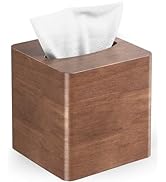 Livelab Tissue Box Cover Square - Oak Wood Tissue Box Holder for Living Room, Dinner Table, Bathr...