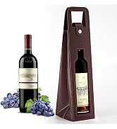RYDDOY Wine Gift Bag, Reusable Leather Wine Tote Carrier, Single Bottle Champagne Beer Gift Bags ...