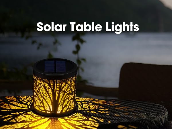 Solar table lamp lights