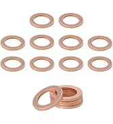 povtii 15PCS Oil Drain Plug Gasket, 14mm Copper Oil Crush Washer Compatible with OEM PN Part 0076...