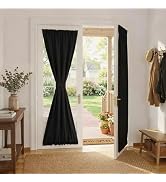 PONY DANCE Door Window Curtains, 100% Blackout Thermal Insulated Dual Rod Pocket Drape, Privacy R...