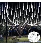 JMEXSUSS Solar String Lights Outdoor Waterproof, White Solar Christmas Tree Lights, 8 Tube 144 LE...