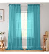 Welvetblk Marine Sheer Curtains for Bedroom Living Room 96 Inches Long 2 Panels, Modern Airy Soft...