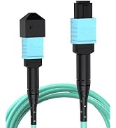 VANDESAIL MPO to MPO Fiber Cable, 0.9M OM3 Multimode MPO to MPO Cable 12 Core Strand for QSFP+Tra...